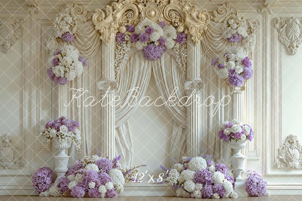 Kate Wedding Floral Ivory Columns Backdrop Designed by Mini MakeBelieve - Image 8