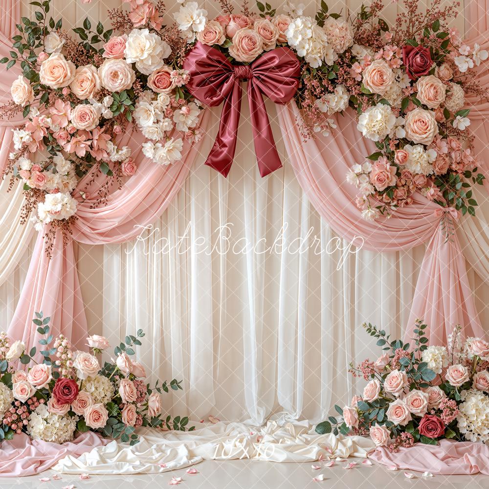 Kate Wedding Floral Pink Drapes Backdrop Designed by Emetselch - Image 7