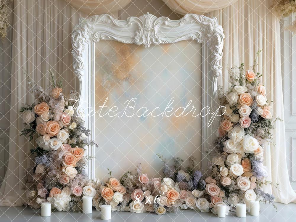 Kate Wedding Floral White Frame Backdrop Designed by Mini MakeBelieve - Image 3