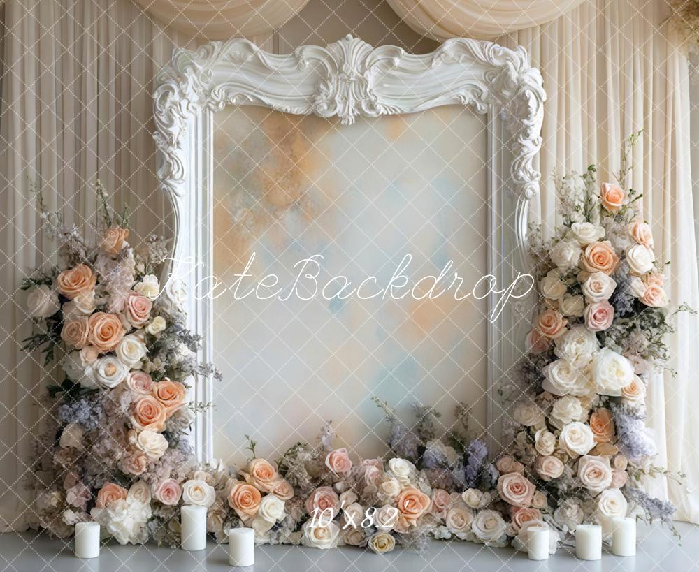 Kate Wedding Floral White Frame Backdrop Designed by Mini MakeBelieve - Image 6
