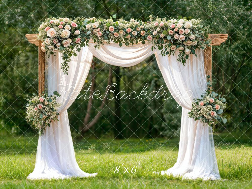 Kate Wedding Flower Arch Draped Backdrop Designed by Chain Photography - Image 3
