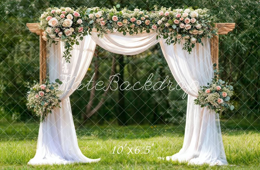 Kate Wedding Flower Arch Draped Backdrop Designed by Chain Photography - Image 4