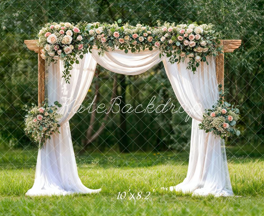 Kate Wedding Flower Arch Draped Backdrop Designed by Chain Photography - Image 6