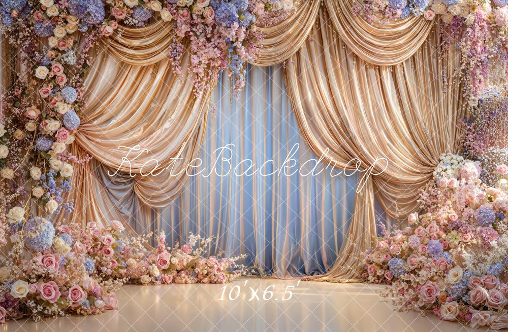Kate Wedding Garland Gold Curtain Fleece Backdrop Designed by Emstselch - Image 2