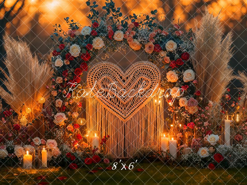 Kate Wedding Flower Arch Pampas Candlelight Backdrop Designed by Emetselch - Image 3