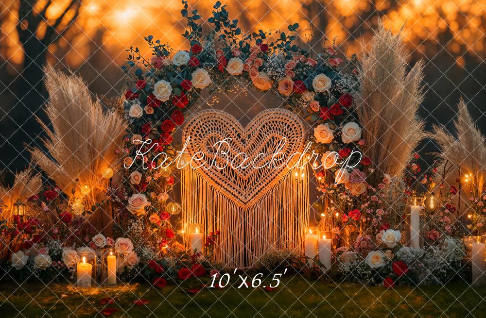 Kate Wedding Flower Arch Pampas Candlelight Backdrop Designed by Emetselch - Image 4