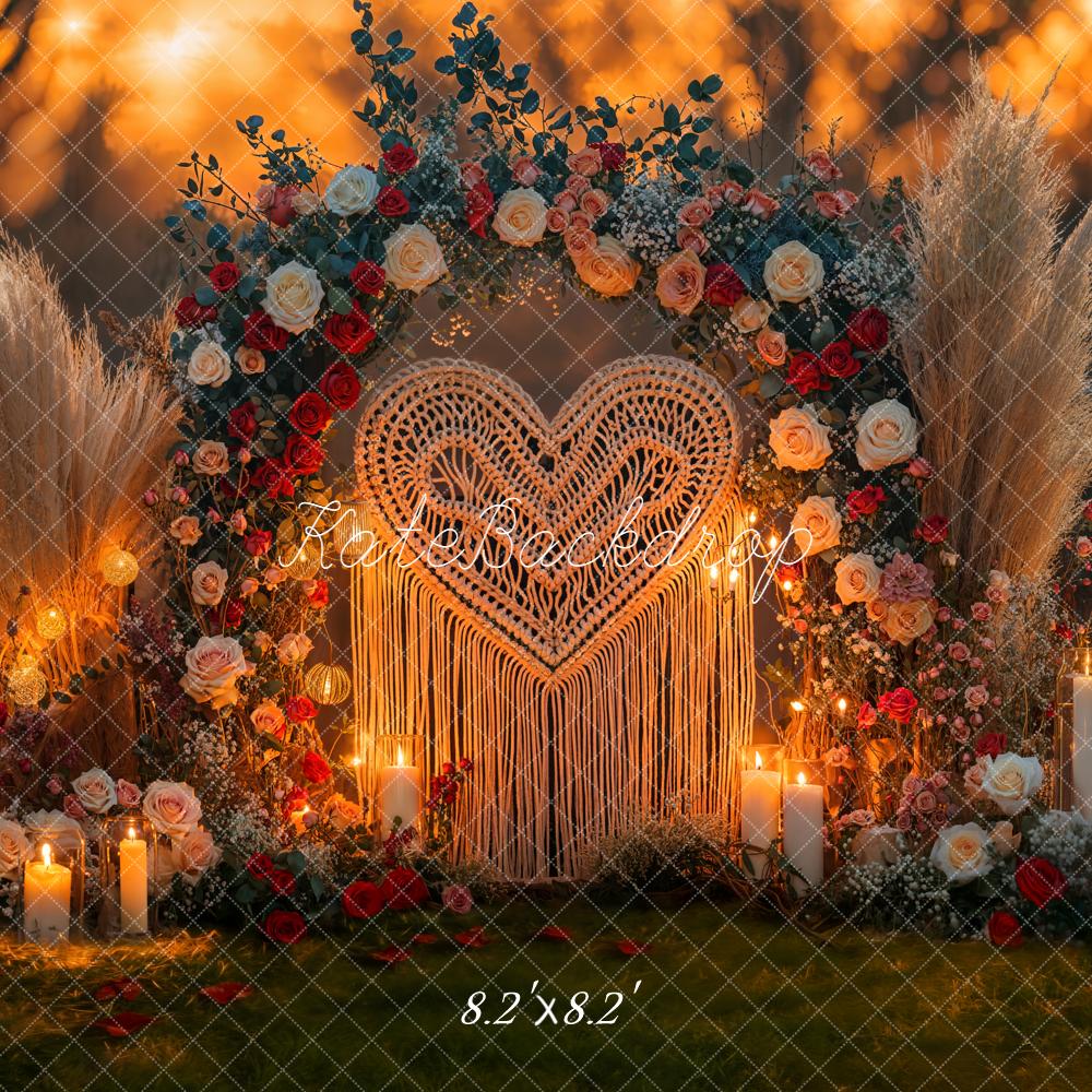 Kate Wedding Flower Arch Pampas Candlelight Backdrop Designed by Emetselch - Image 5