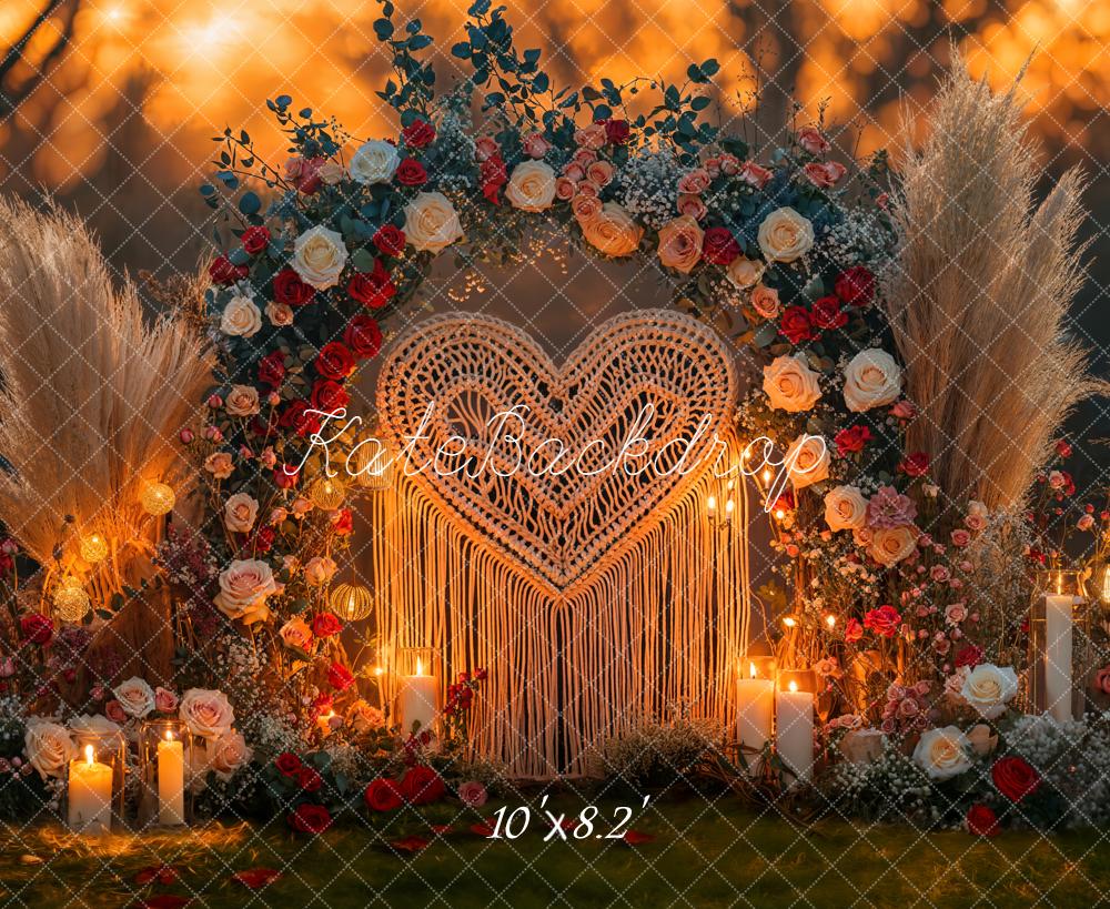 Kate Wedding Flower Arch Pampas Candlelight Backdrop Designed by Emetselch - Image 6