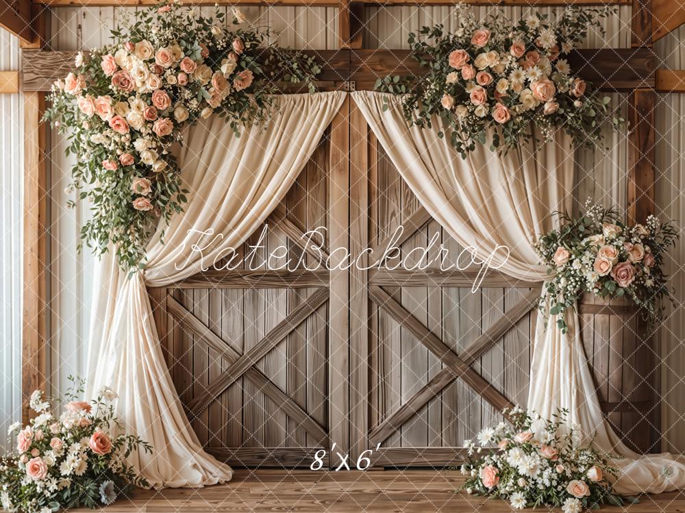 Kate Wedding Garland Wood Barn Door Backdrop Designed by Emetselch - Image 3