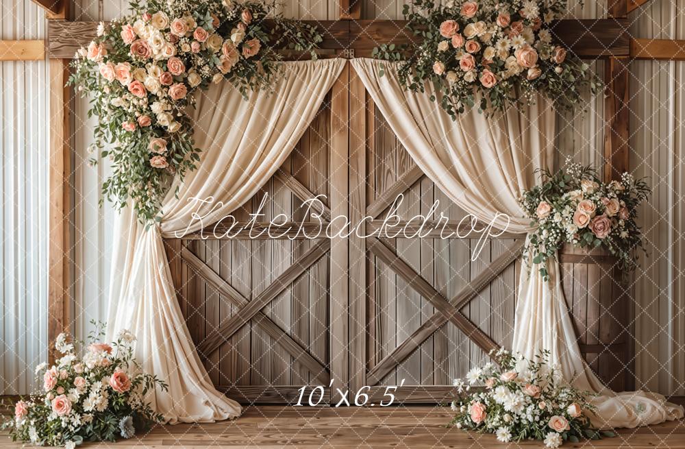 Kate Wedding Garland Wood Barn Door Backdrop Designed by Emetselch - Image 4