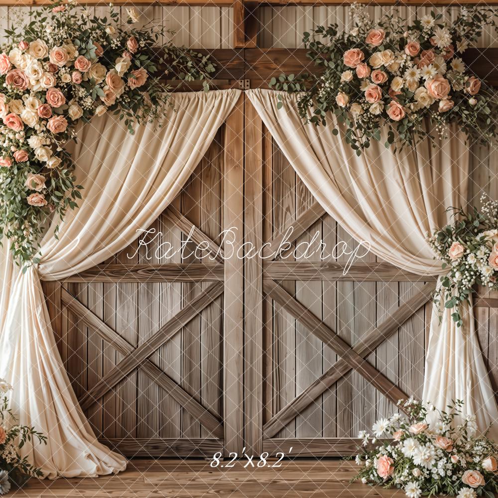 Kate Wedding Garland Wood Barn Door Backdrop Designed by Emetselch - Image 5