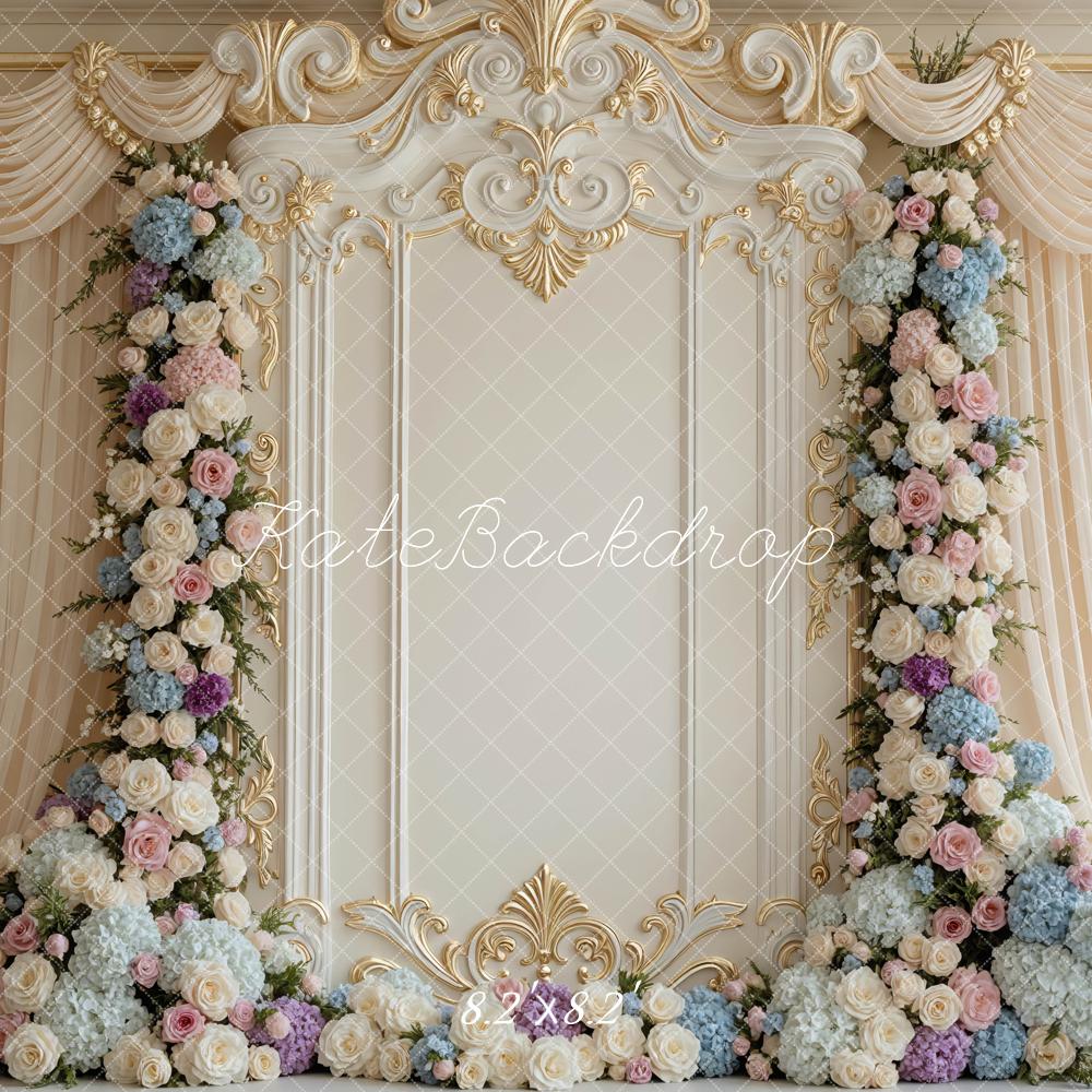 Kate Wedding Flower Cream Curtains Backdrop Designed by Mini MakeBelieve - Image 5