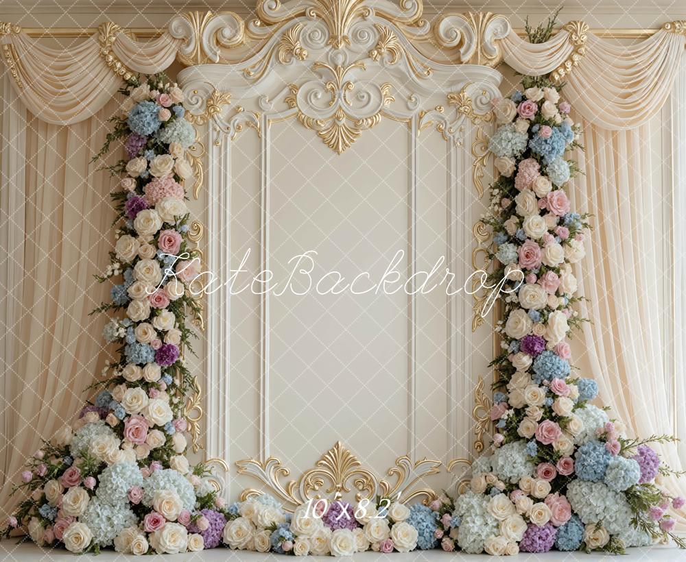Kate Wedding Flower Cream Curtains Backdrop Designed by Mini MakeBelieve - Image 6