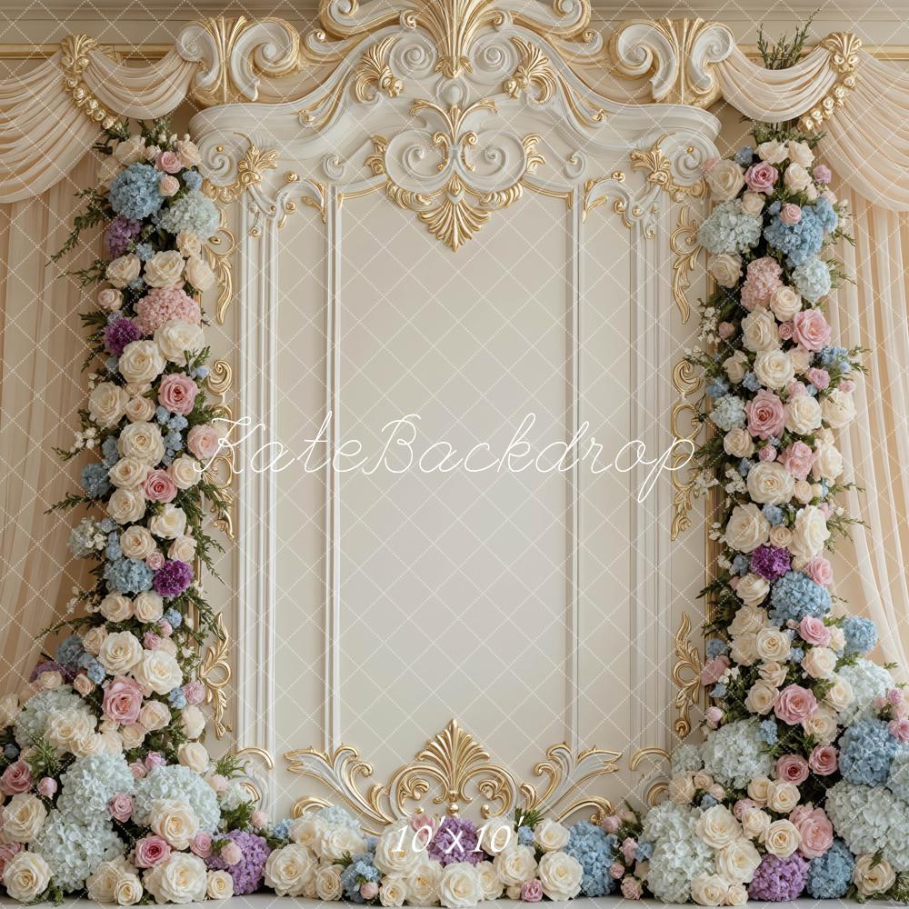 Kate Wedding Flower Cream Curtains Backdrop Designed by Mini MakeBelieve - Image 7