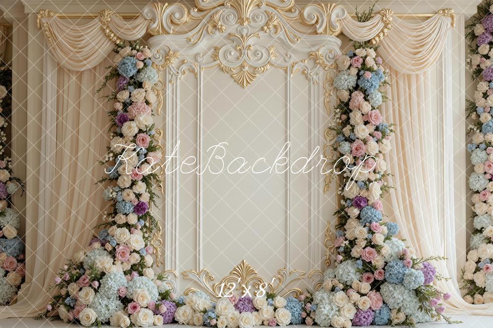 Kate Wedding Flower Cream Curtains Backdrop Designed by Mini MakeBelieve - Image 8
