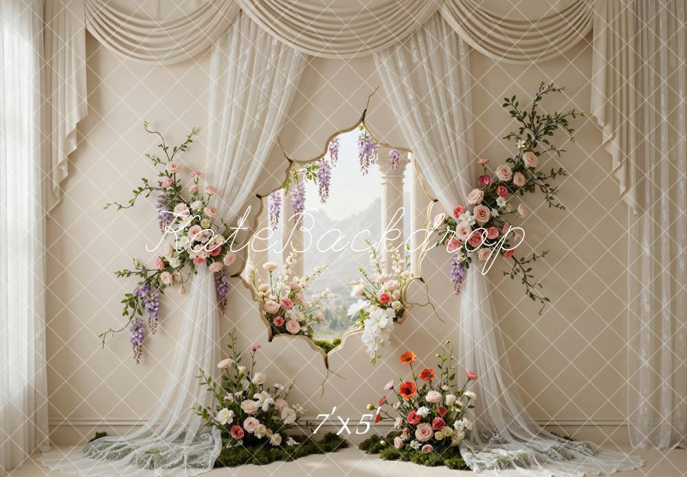 Kate Wedding Flower Window View Backdrop Designed by Mini MakeBelieve