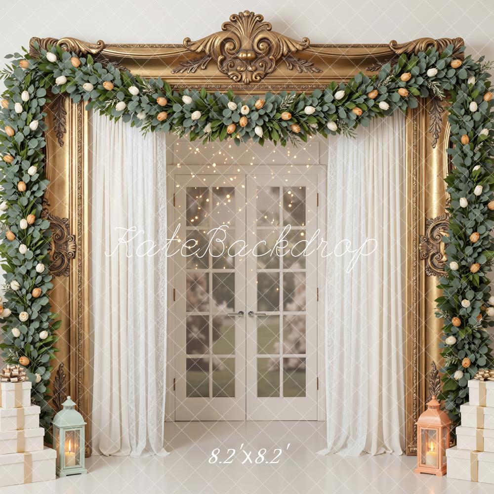 Kate Wedding Garland Golden Frame Lanterns Backdrop Designed by Mini MakeBelieve - Image 5