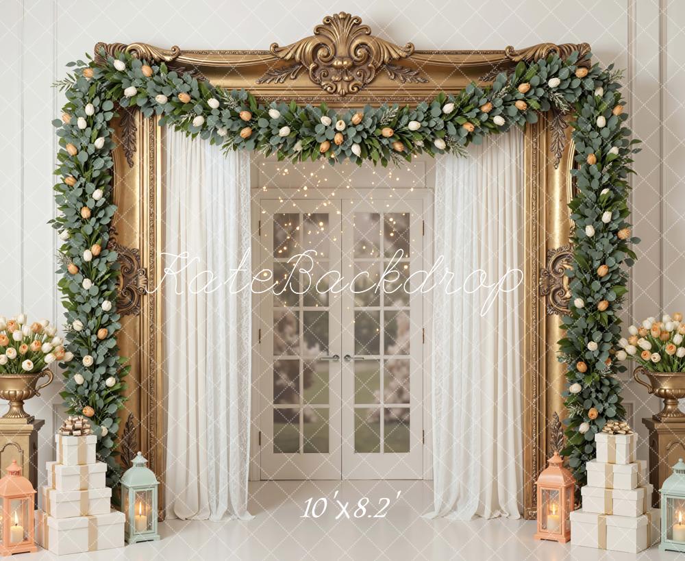 Kate Wedding Garland Golden Frame Lanterns Backdrop Designed by Mini MakeBelieve - Image 6