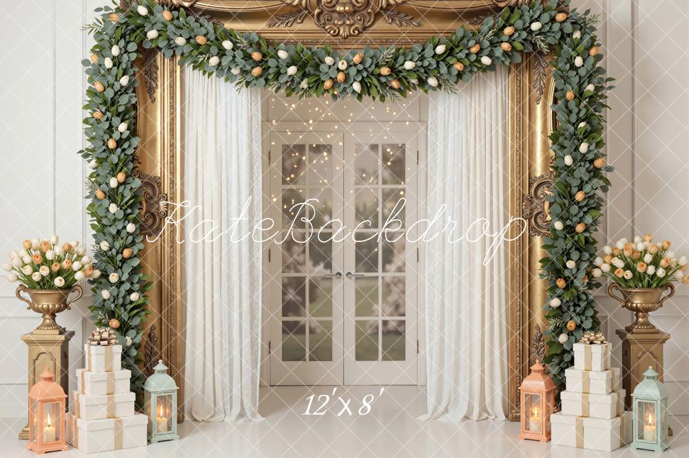 Kate Wedding Garland Golden Frame Lanterns Backdrop Designed by Mini MakeBelieve - Image 8