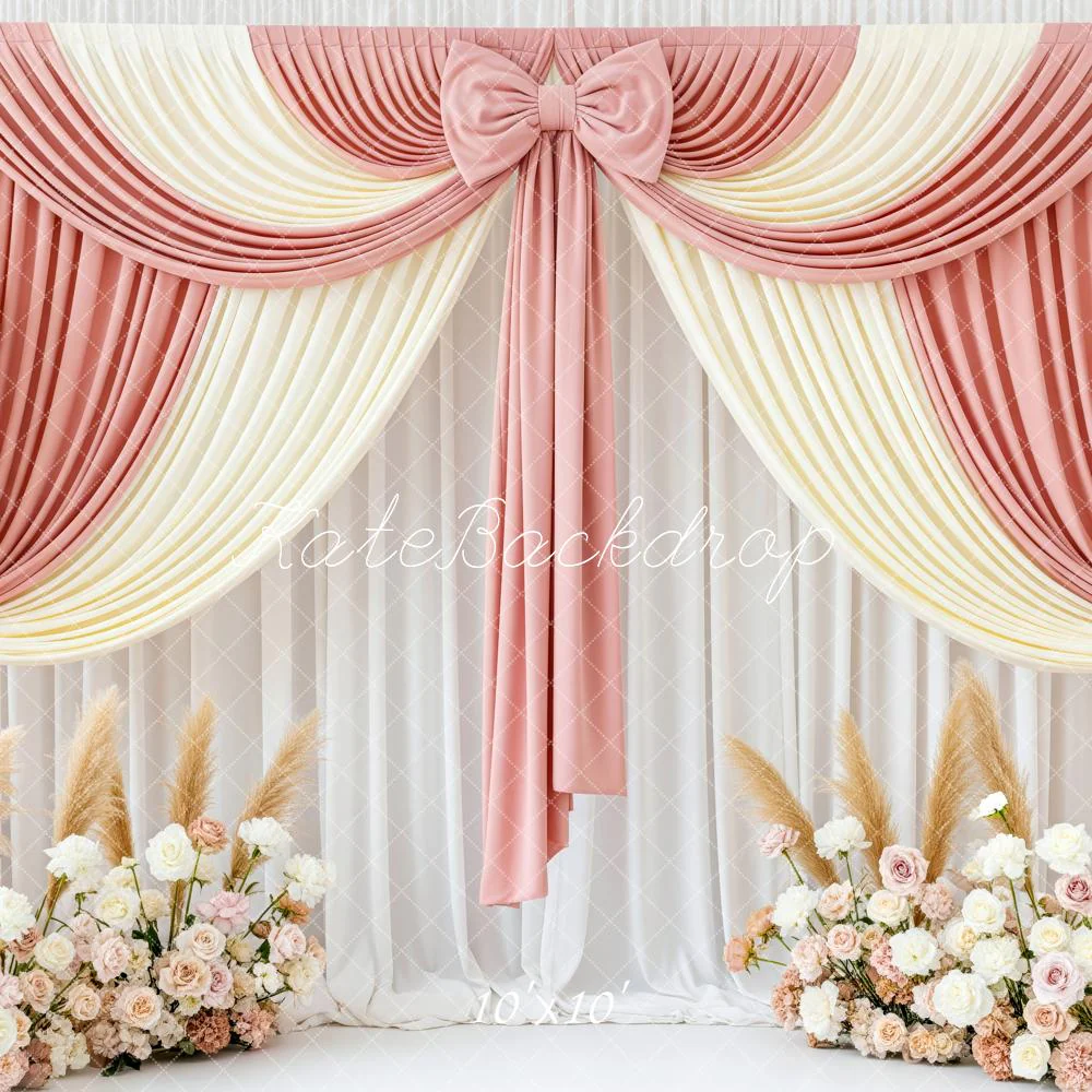 Kate Wedding Pink Cream Drapes Arrangements Backdrop Designed by Patty Robert - Image 7