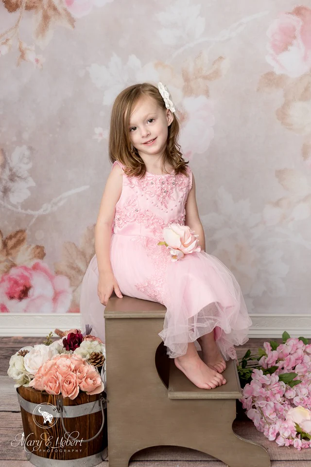 Kate Wedding Retro Old Blurring Flowers Backdrop for Photography Designed by JFCC - Image 3