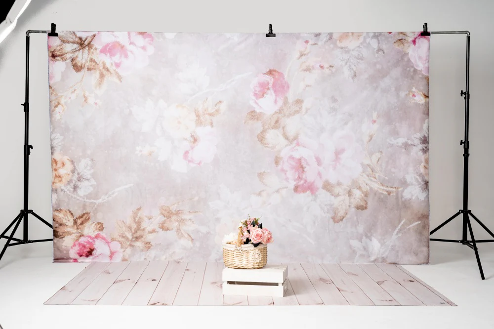 Kate Wedding Retro Old Blurring Flowers Backdrop for Photography Designed by JFCC - Image 4