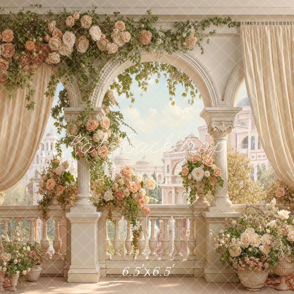 Kate Wedding Rose Arch Balcony Drapes Backdrop Designed by Emetselch - Image 2