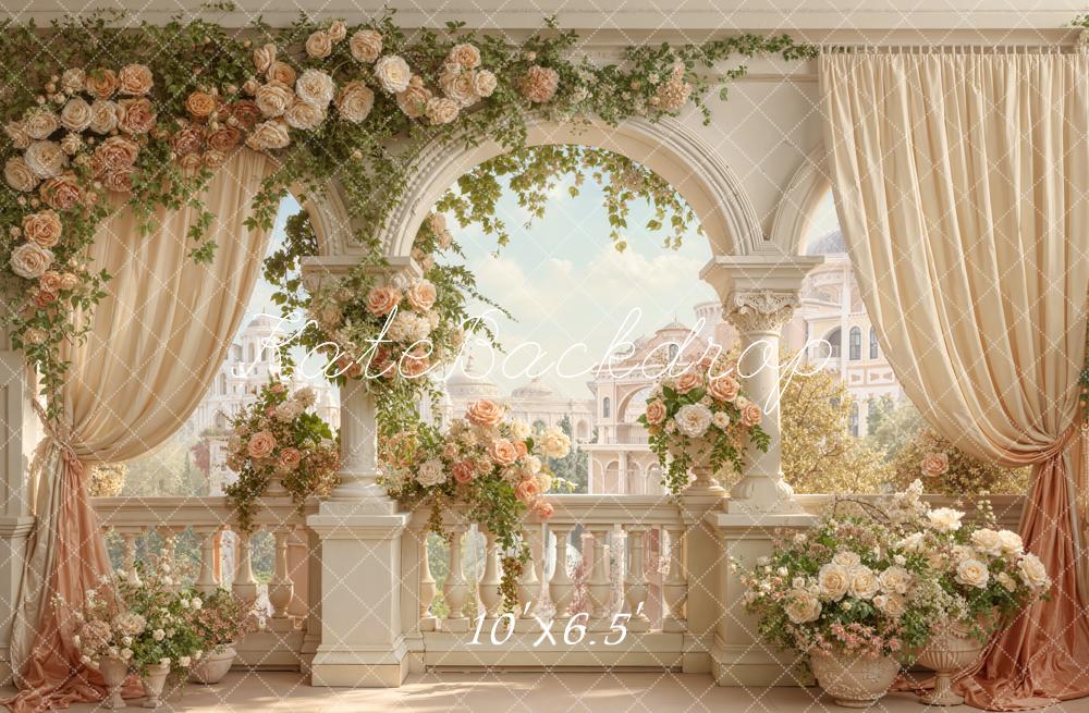 Kate Wedding Rose Arch Balcony Drapes Backdrop Designed by Emetselch - Image 4