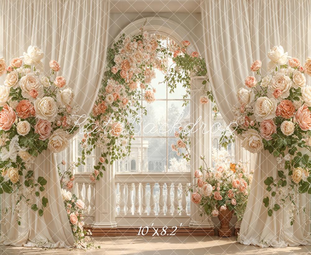 Kate Wedding Rose Cream Curtains Balcony Backdrop Designed by Emetselch - Image 6