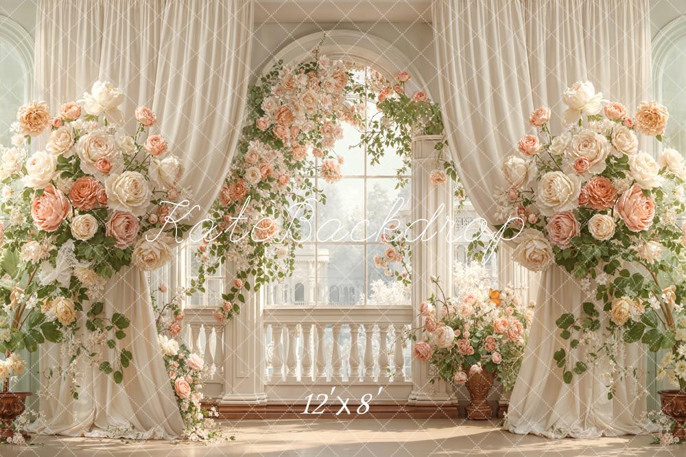 Kate Wedding Rose Cream Curtains Balcony Backdrop Designed by Emetselch - Image 8