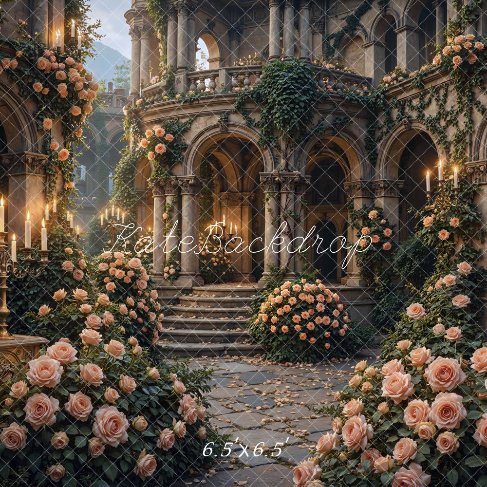 Kate Wedding Roses Candlelight Staircase Arches Backdrop Designed by Mini MakeBelieve - Image 2