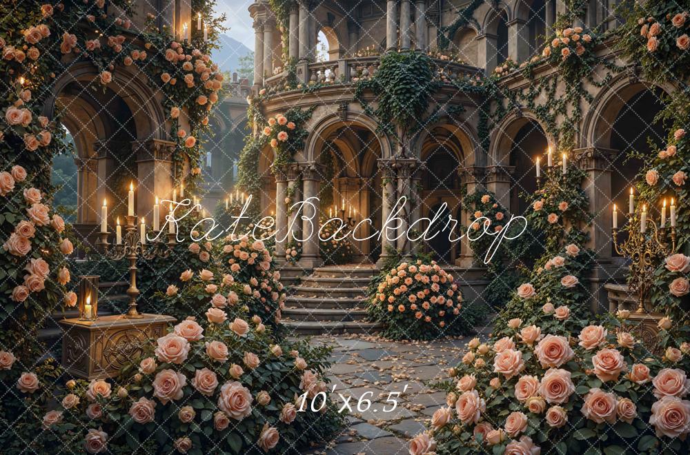 Kate Wedding Roses Candlelight Staircase Arches Backdrop Designed by Mini MakeBelieve - Image 4
