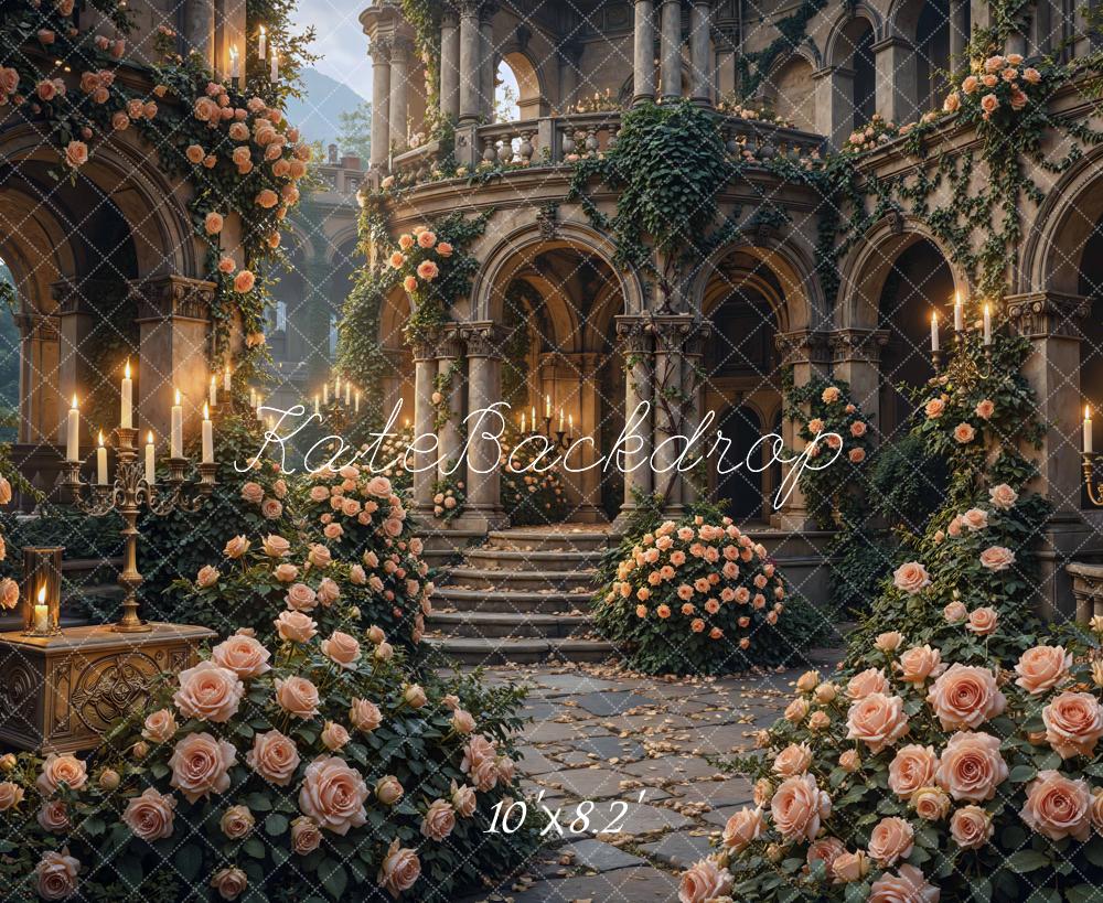 Kate Wedding Roses Candlelight Staircase Arches Backdrop Designed by Mini MakeBelieve - Image 6