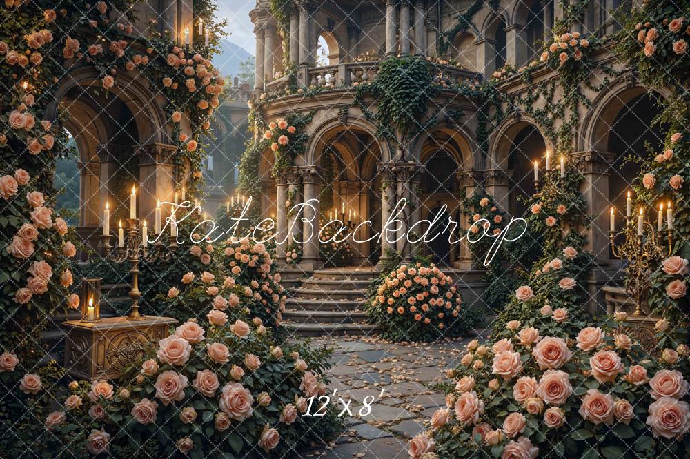 Kate Wedding Roses Candlelight Staircase Arches Backdrop Designed by Mini MakeBelieve - Image 8