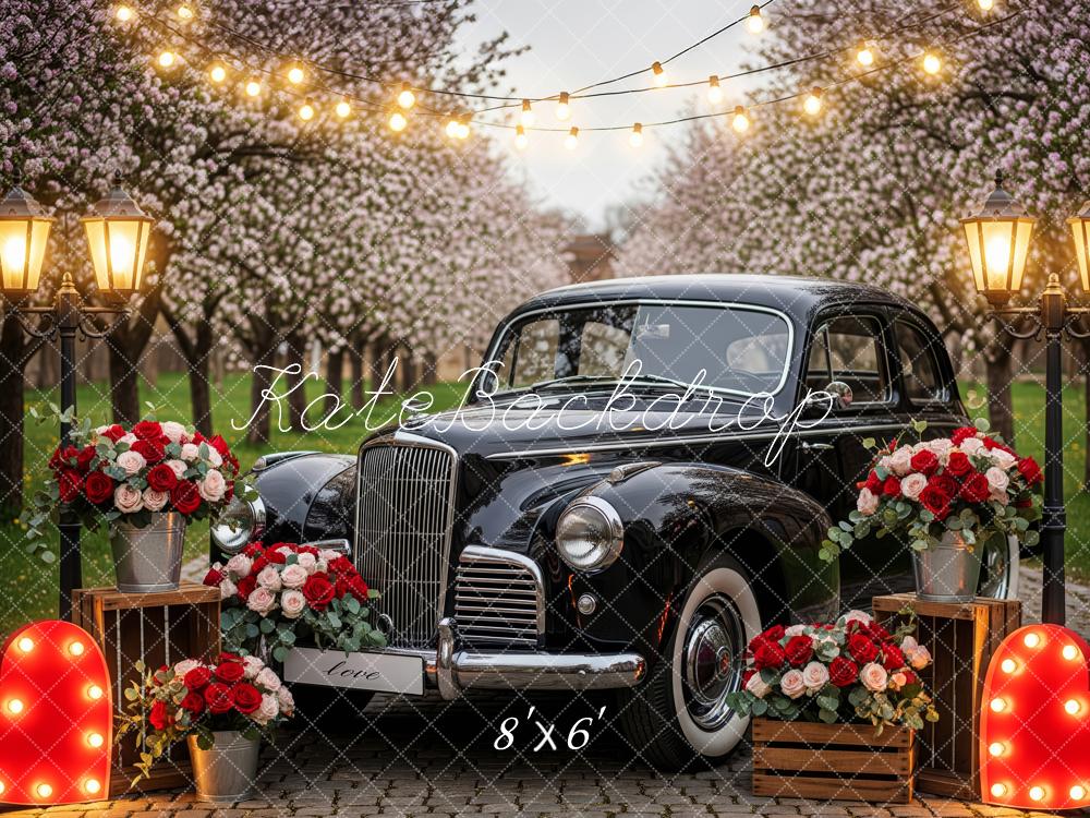Kate Wedding Vintage Car Heart Lights Backdrop Designed by Patty Robert - Image 3