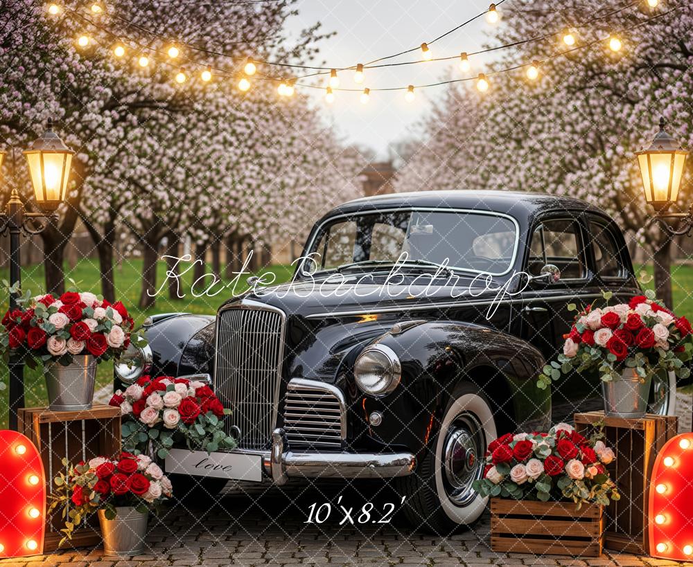 Kate Wedding Vintage Car Heart Lights Backdrop Designed by Patty Robert - Image 6