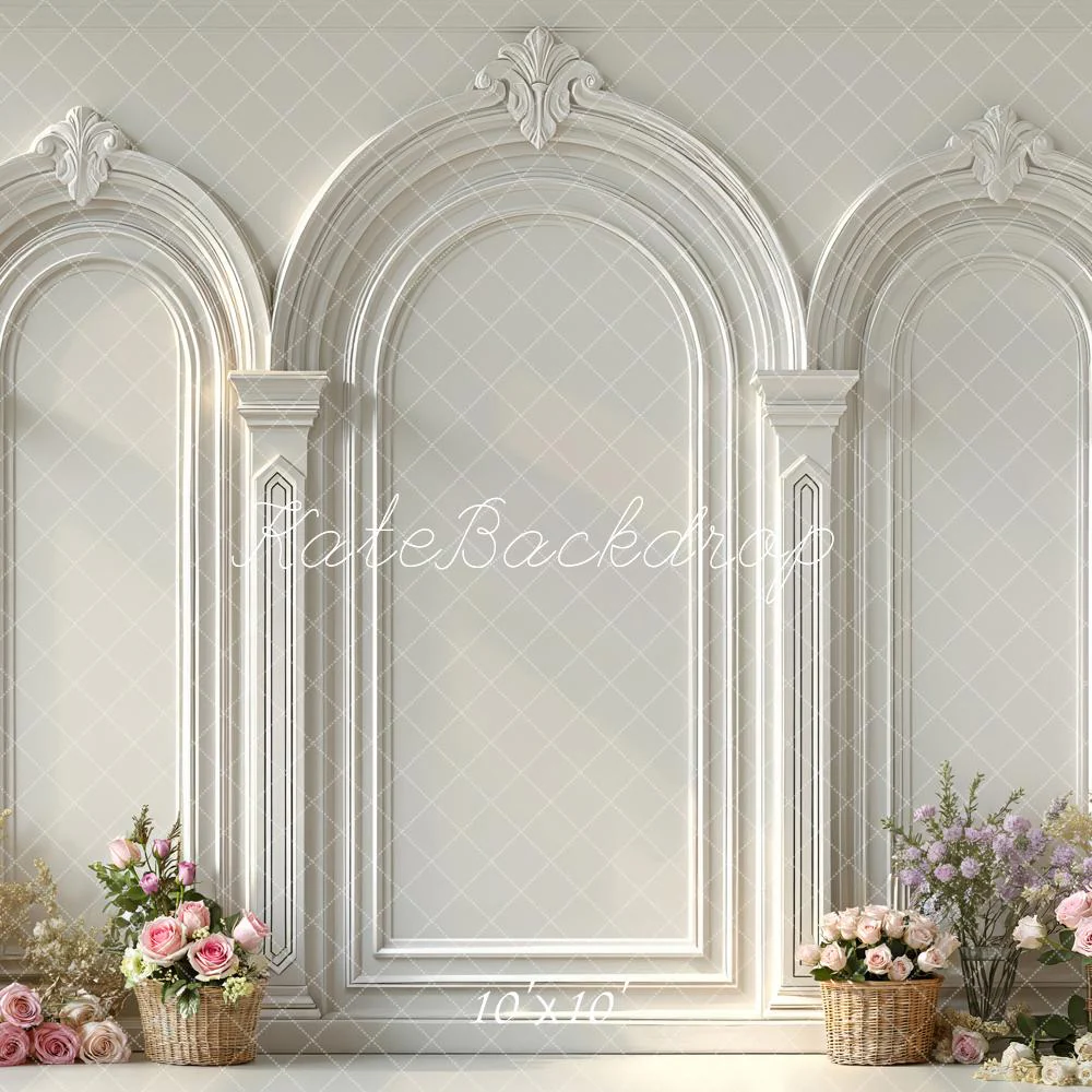 Kate Wedding White Arch Floral Backdrop Designed by Mini MakeBelieve - Image 7