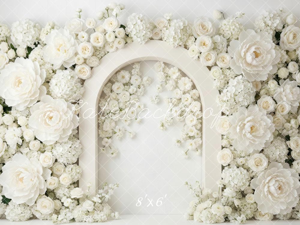 Kate Wedding White Arch Floral Wall Backdrop Designed by Patty Robert - Image 3