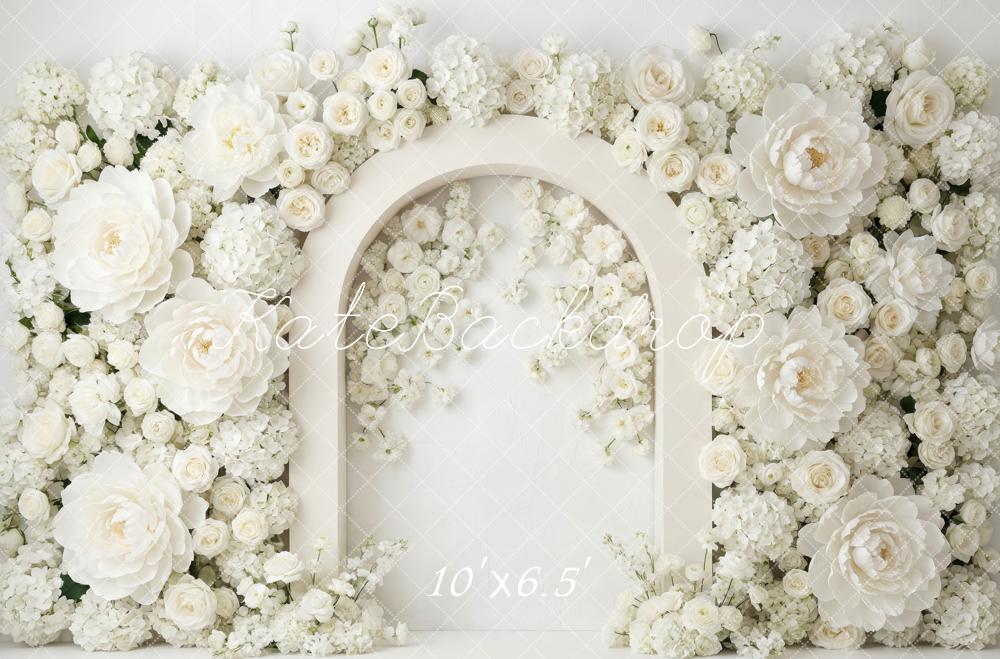 Kate Wedding White Arch Floral Wall Backdrop Designed by Patty Robert - Image 4