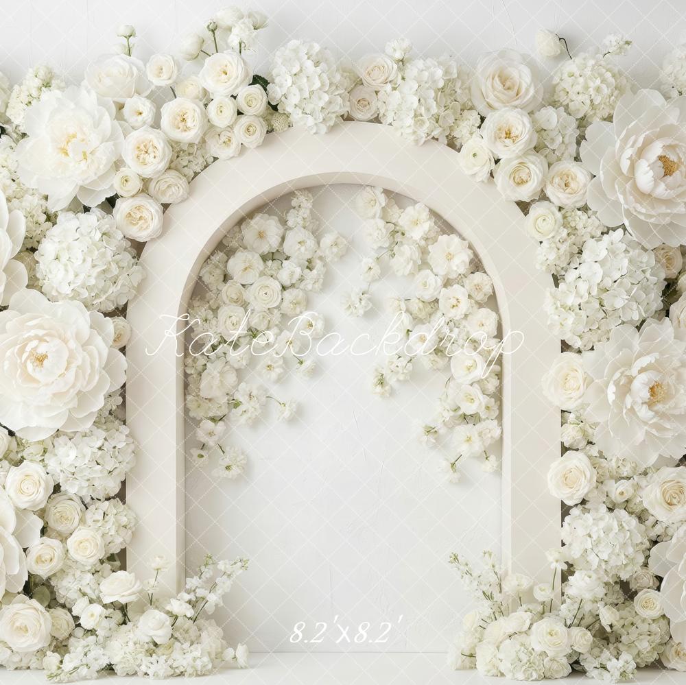Kate Wedding White Arch Floral Wall Backdrop Designed by Patty Robert - Image 5