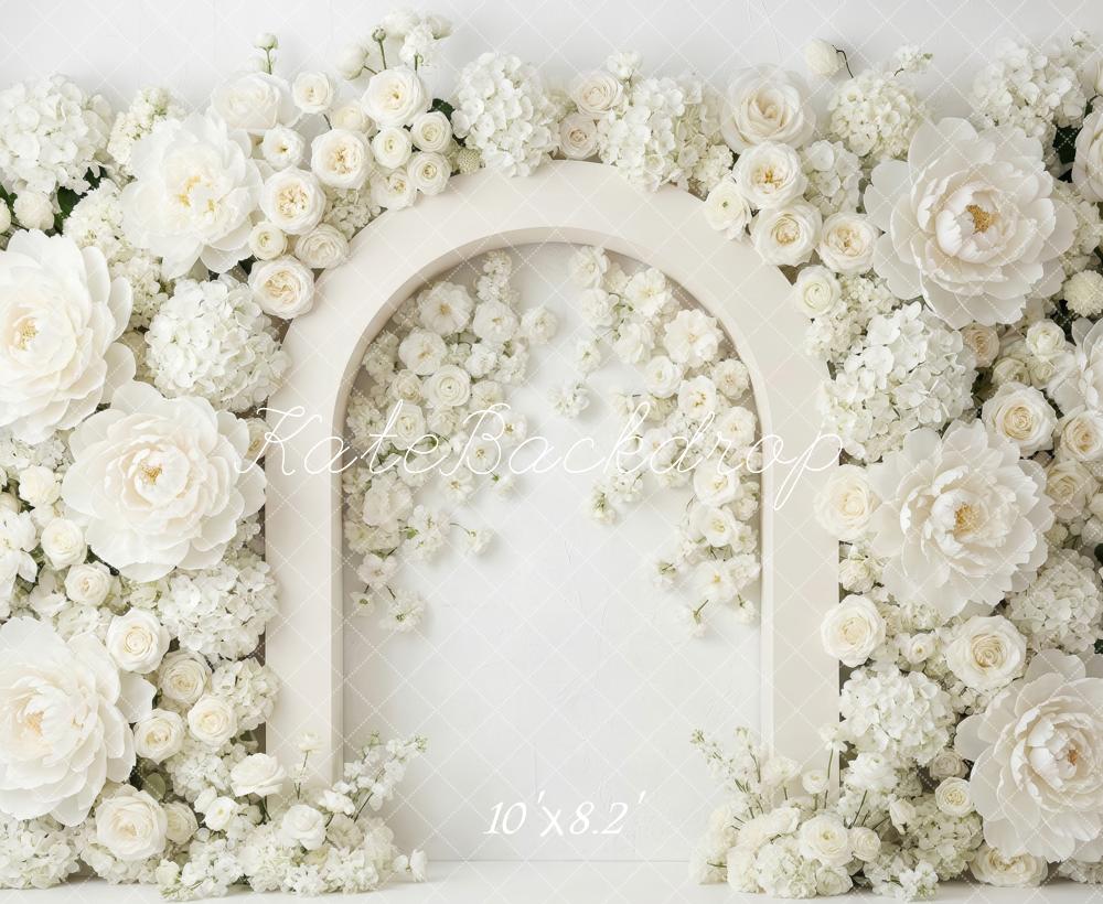 Kate Wedding White Arch Floral Wall Backdrop Designed by Patty Robert - Image 6