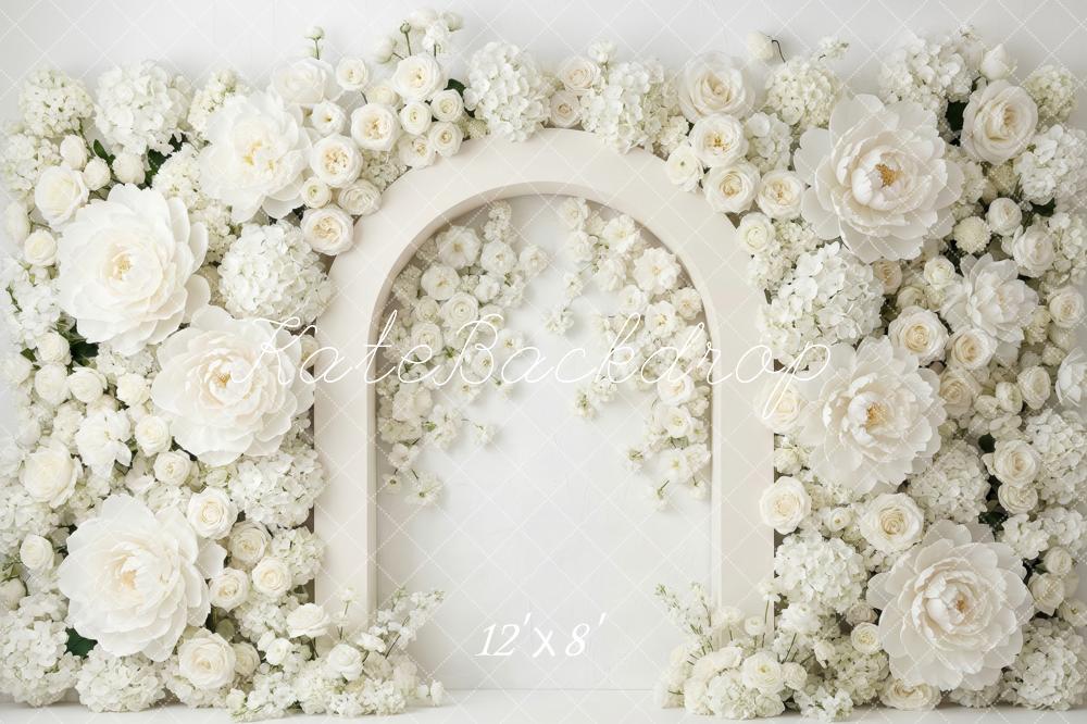 Kate Wedding White Arch Floral Wall Backdrop Designed by Patty Robert - Image 8