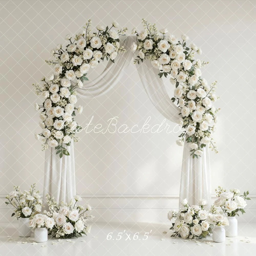 Kate Wedding White Roses Arch Drapes Backdrop Designed by Mini MakeBelieve - Image 2