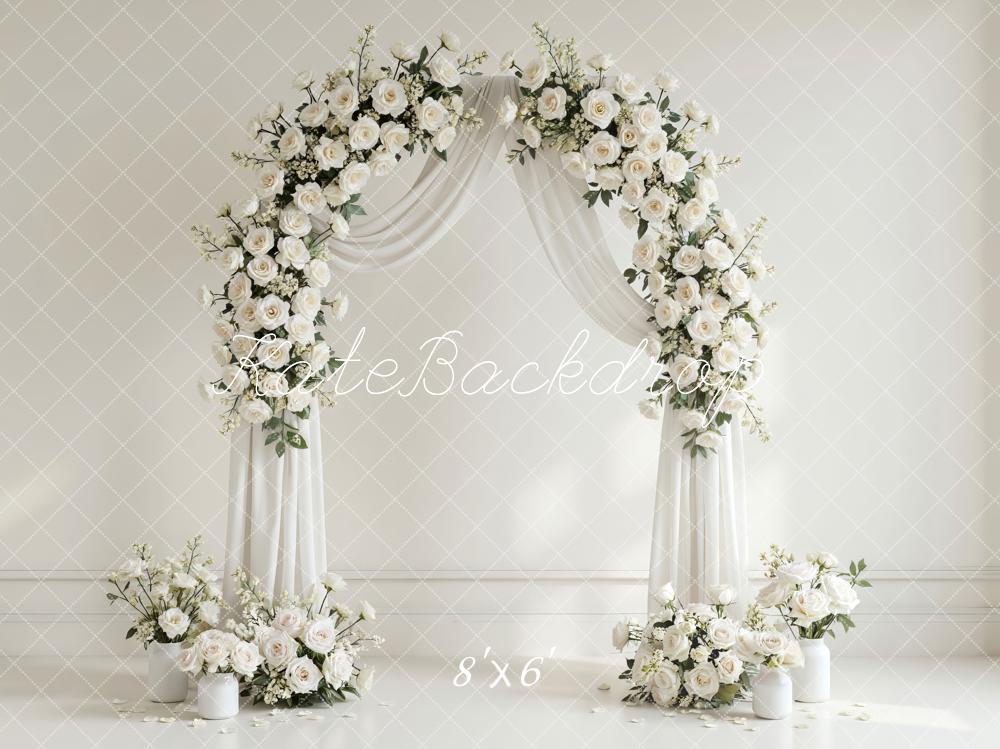Kate Wedding White Roses Arch Drapes Backdrop Designed by Mini MakeBelieve - Image 3
