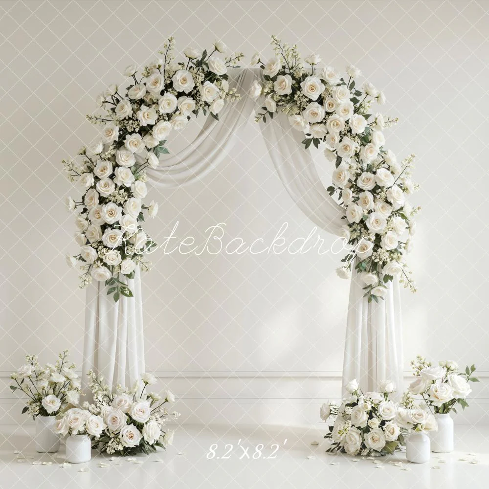 Kate Wedding White Roses Arch Drapes Backdrop Designed by Mini MakeBelieve - Image 5