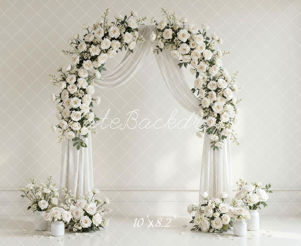 Kate Wedding White Roses Arch Drapes Backdrop Designed by Mini MakeBelieve - Image 6