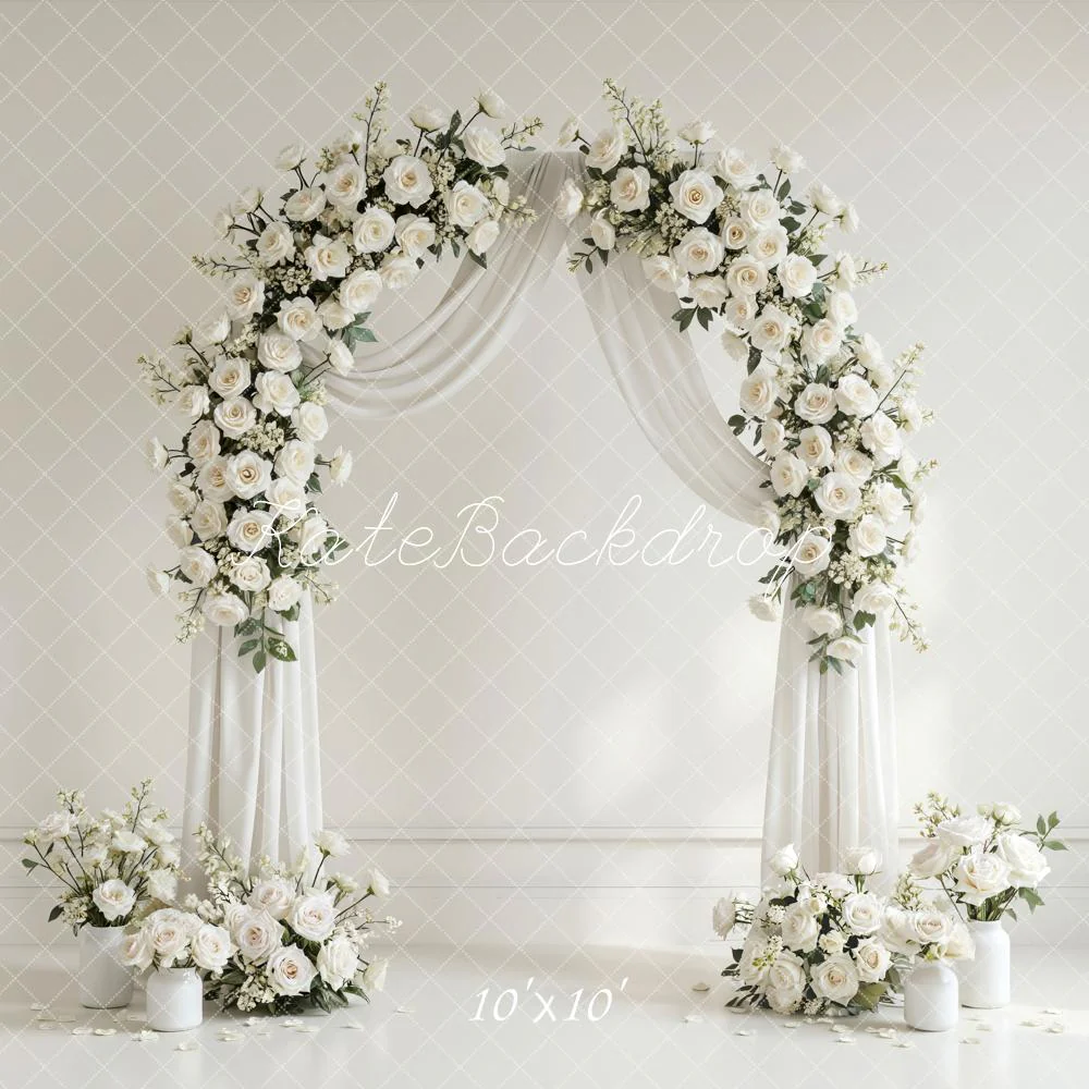 Kate Wedding White Roses Arch Drapes Backdrop Designed by Mini MakeBelieve - Image 7