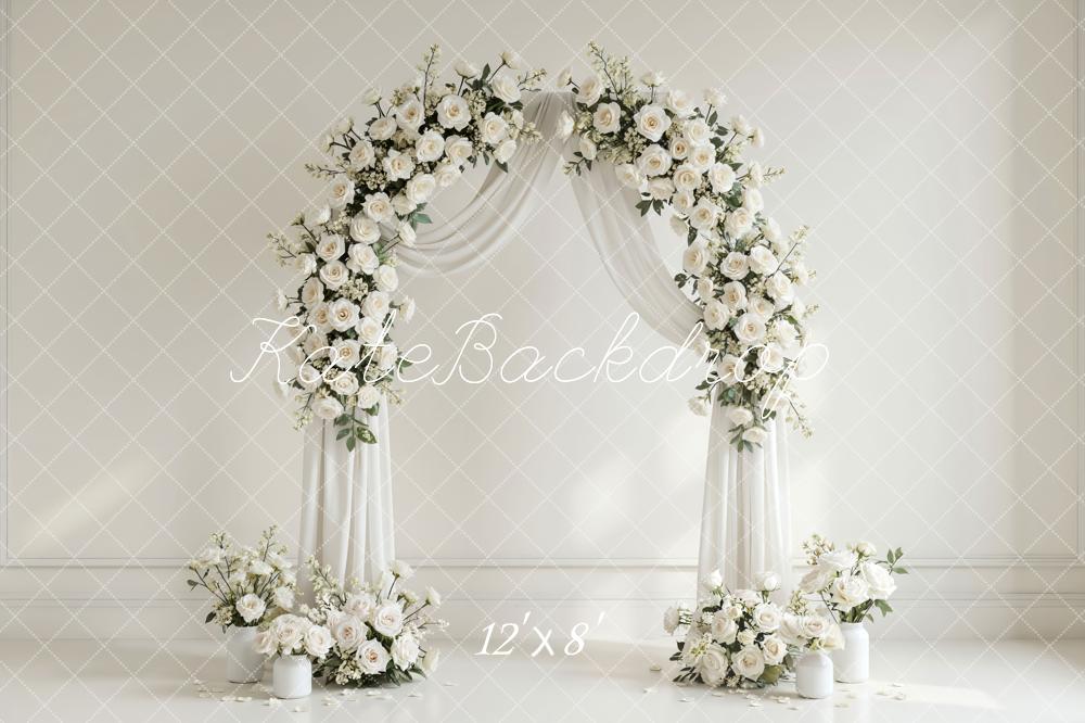 Kate Wedding White Roses Arch Drapes Backdrop Designed by Mini MakeBelieve - Image 8