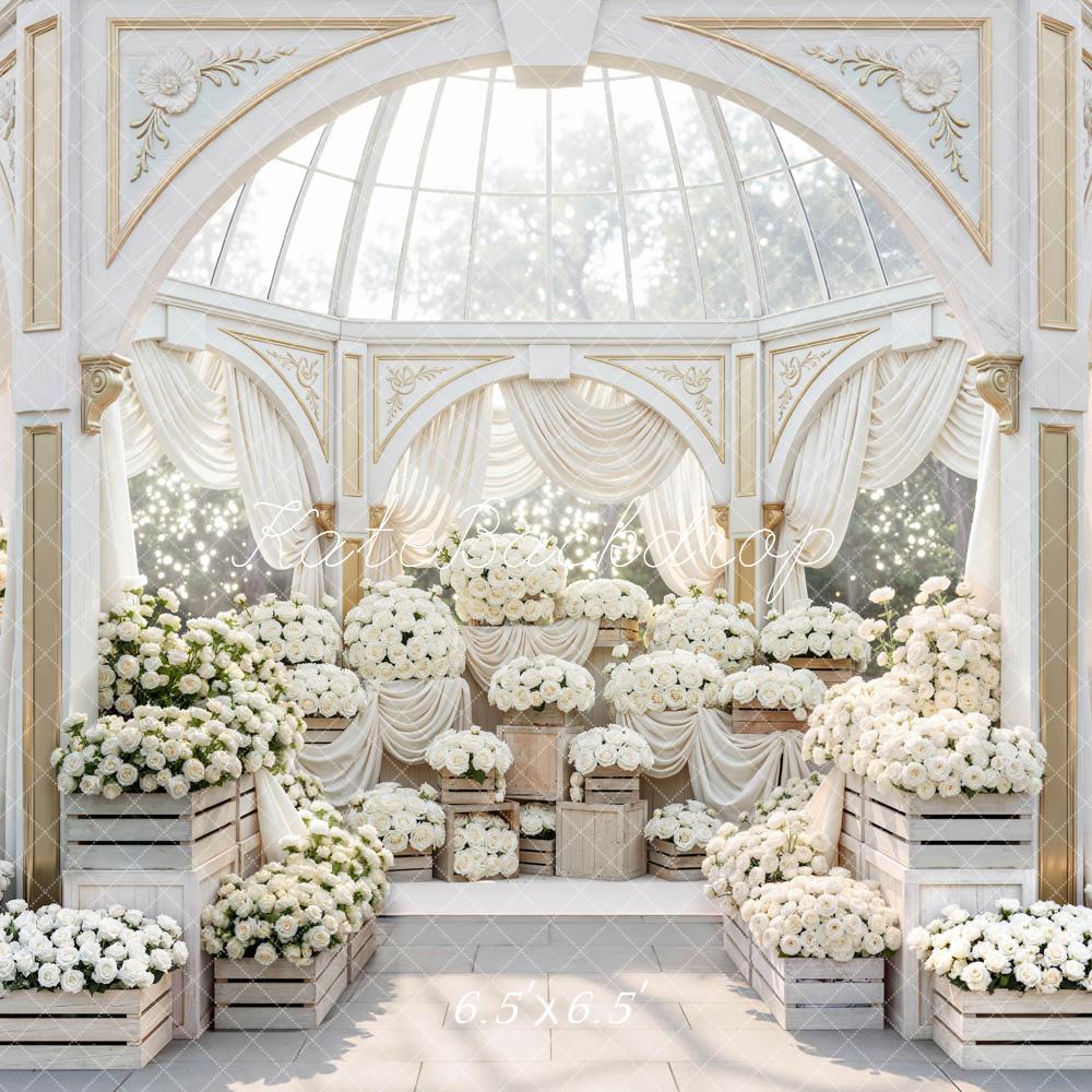 Kate Wedding White Roses Pavilion Drapes Backdrop Designed by Mini MakeBelieve - Image 2