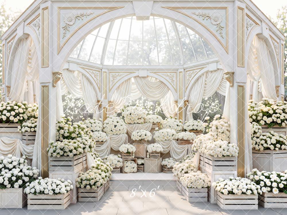 Kate Wedding White Roses Pavilion Drapes Backdrop Designed by Mini MakeBelieve - Image 3